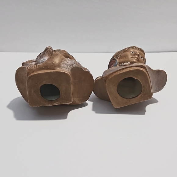 Lily of the Mohawk (2) Porcelain Native American Bust Figures Statues Brown - Picture 7 of 7